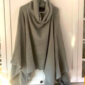 Silver Gray cowl neck poncho.